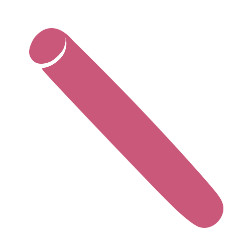 Egyszerű rózsaszín henger alakú forma, átlósan a bal felső saroktól a jobb alsóig, világosszürke háttéren.