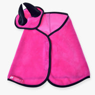 LarDen Hobby Horse szett Hot Pink (fülvédő + takaró): puha, bársonyos takaró és fülvédő fekete fülekkel és szegéllyel