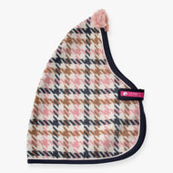 Hobby Horse Stable Blanket Country Rose by LarDen in cream, pink and caramel houndstooth with navy binding and pink fleece