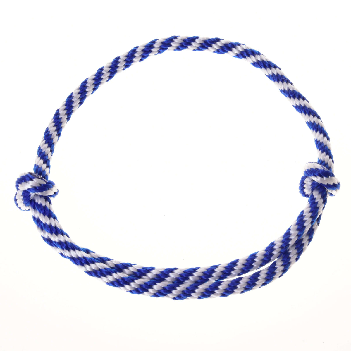 Blue and white twisted rope cordeo with two sliding knots, the neck ring from the Hobby Horse Set Start blue