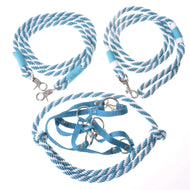 LarDen Hobby Horse Set Start Turquoise: webbing halter, cordeo, lead rope and reins in turquoise and white