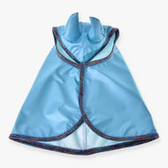 LarDen Hobby Horse esőtakaró Light Blue felülről: fényes világoskék, hozzáillő fülekkel, szivárványos csillámos szegéllyel és mentazöld béléssel