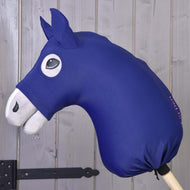 Hobby Horse LarDen védőruha sötétkék Lycra anyagból egy szürke plüssfejen és nyakon, fülekkel és szemnyílásokkal