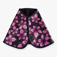 Hobby Horse takaró Chestnut Purple a LarDen kollekciójából fekete softshellből, lila és rózsaszín gesztenyelevél-mintával, kiterítve
