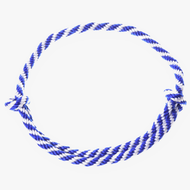 Hobby Horse Cordeo blue stripe by LarDen, twisted rope neck ring in royal blue and white with two knots