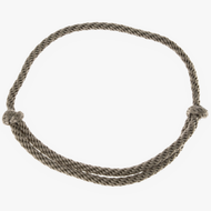 Hobby Horse Cordeo Eleganza by LarDen, a beige-grey braided rope neck ring with two sliding knots, on white