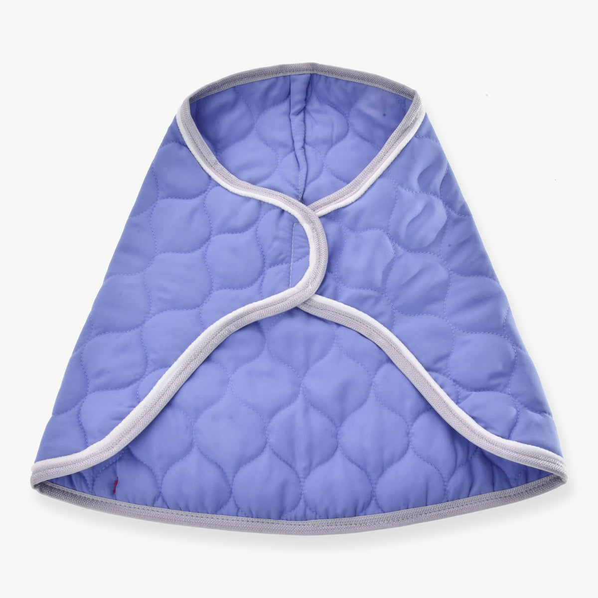 Hobby Horse Blanket Light Violett by LarDen, light violet wave quilting with light grey binding, laid out flat