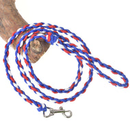 Hobby Horse rope stripe Flag CZ by LarDen, braided blue, red and white lead rope with a hand loop and snap hook