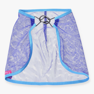 Hobby Horse Fly sheet by LarDen in royal blue mesh with light blue binding and a dark metal ring closure, laid flat
