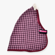 Hobby Horse Stable Blanket Winter Magic by LarDen in pink and burgundy glitter houndstooth with cream fleece at the withers