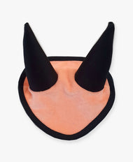 LarDen Hobby Horse fülvédő Peach, puha barackszínű plüssből, fekete szegéllyel és magas fekete fülrészekkel