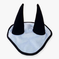 LarDen Hobby Horse fülvédő Aqua, halványkék plüssből, fekete szegéllyel és két fekete fülrésszel